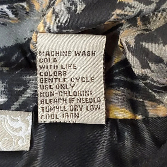 Fresh Puffer Vest XL Multicolor Abstract Feather Print Sleeveless Zip-Up - Picture 7 of 8